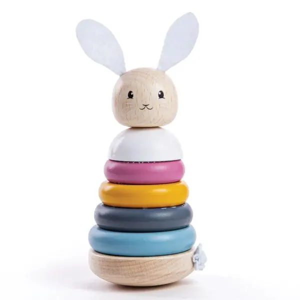 Wooden Rabbit Stacking Ring Set By Bigjigs 1