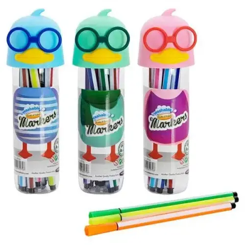 World Of Colour Duck-Top Washable Felt Tip Marker Tub – 12-Pack 1