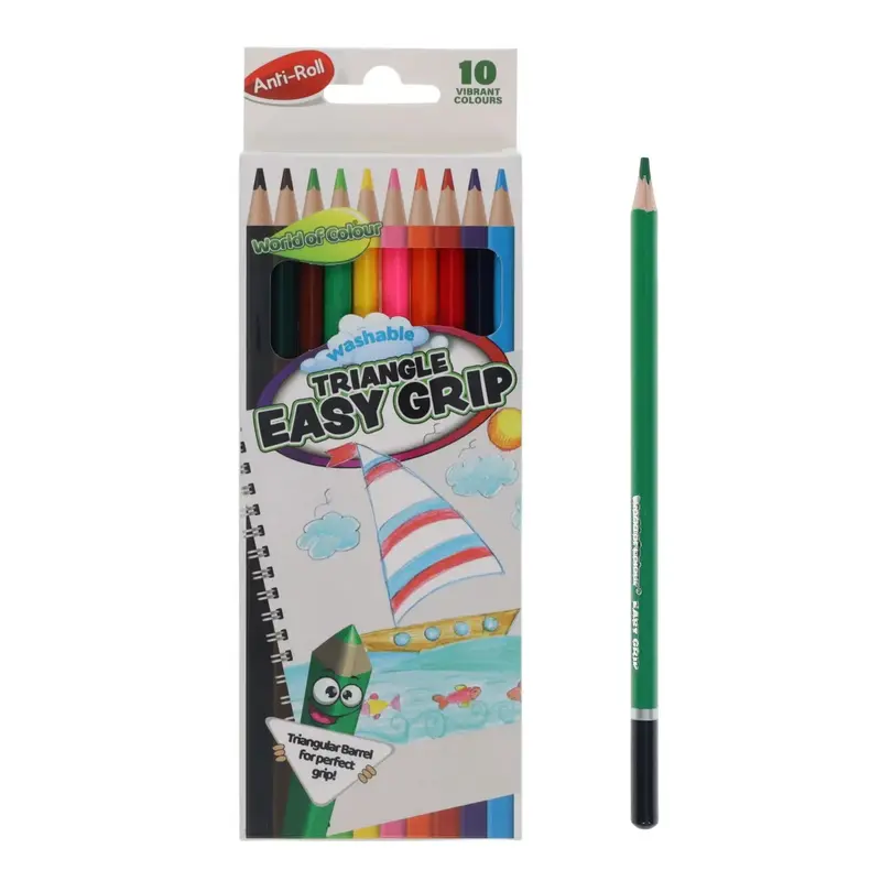 World Of Colour Easy-Grip Triangle Coloured Pencils – 10-Pack 1