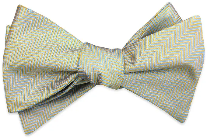 Yellow And Blue Ziggy Zag Bow Tie 1