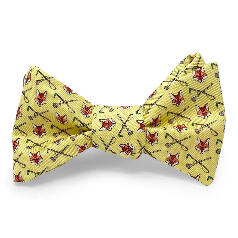 Yellow Bow Fox Heads Print Sandals 1