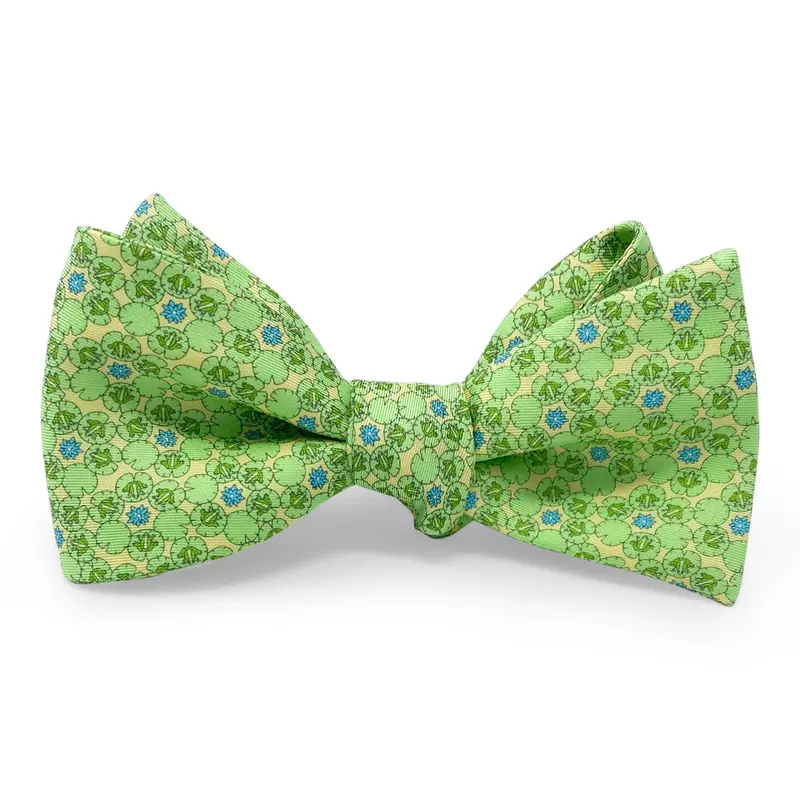 Yellow Lily And Frog Illustration Hair Bow 1