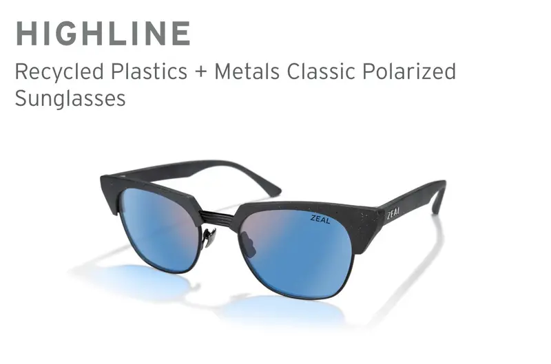 Zeal By Maui Jim Horizon Blue Highline Sunglasses – Blackgrain Texture With Black Details 1