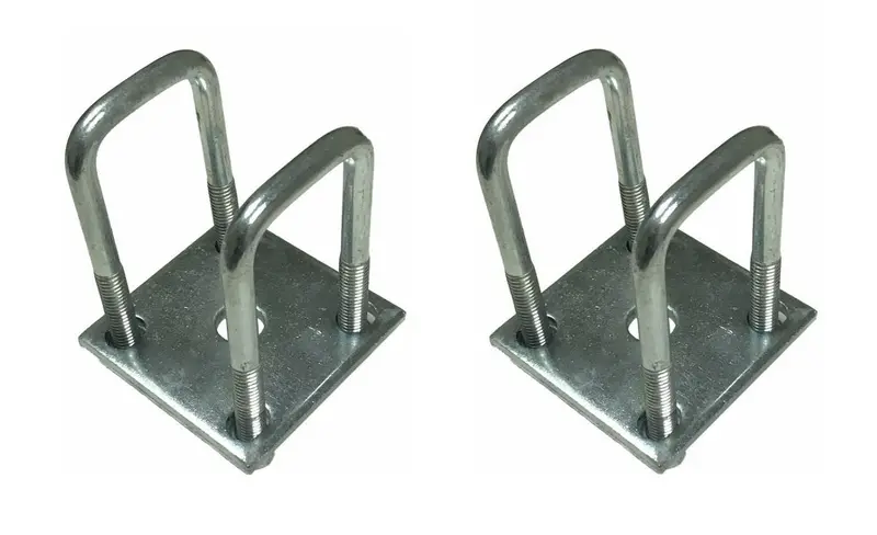Zinc-Plated Tie Plate Kit For 1.5" Square Trailer Axles 1