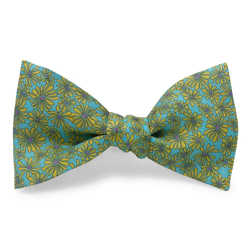 Zinnia Aqua And Yellow Bow 1
